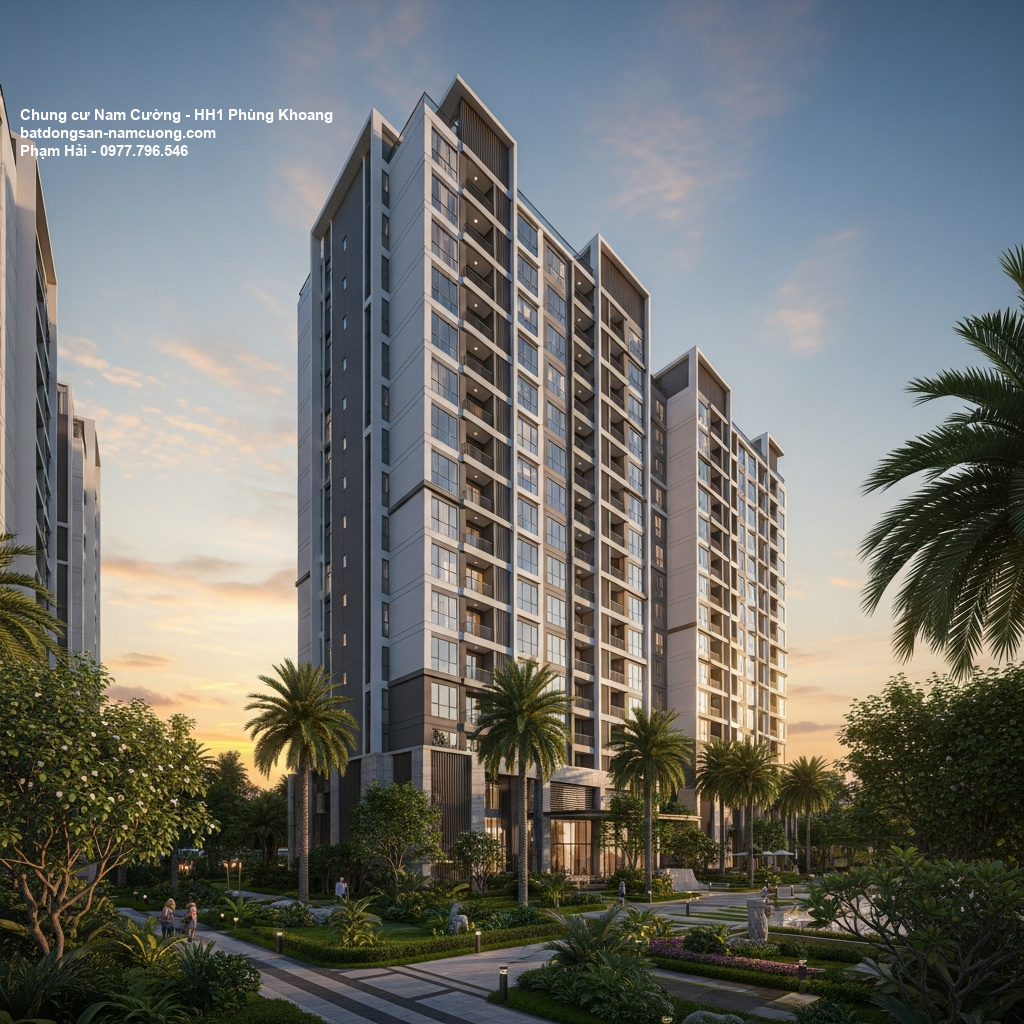 Tiện ích cho cư dân Chung cư Nam Cường HH1 Phùng Khoang Tố Hữu: Chuẩn mực mới của sống sang 1 Phối cảnh tổng thể dự án