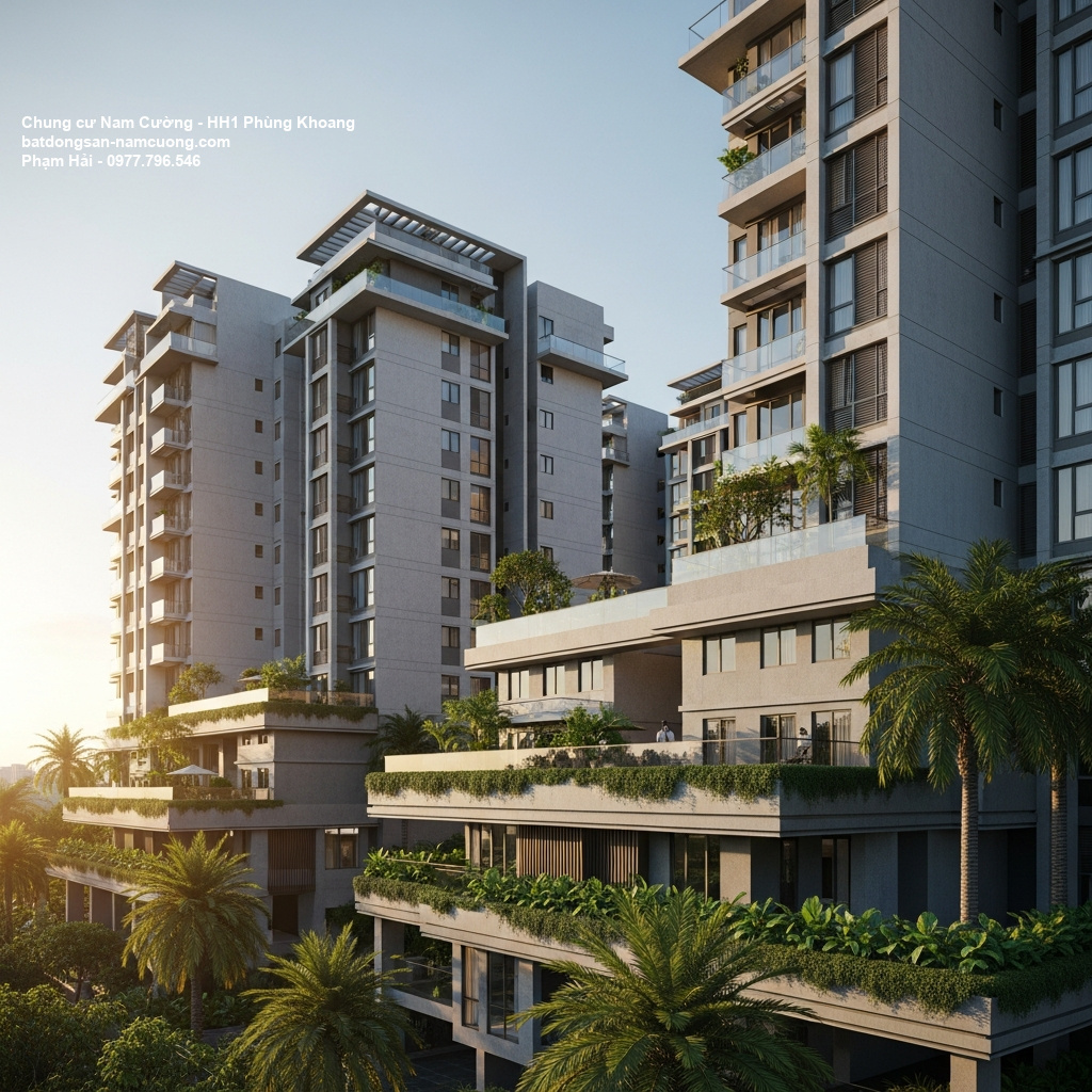 Tiến độ Chung cư Nam Cường HH1 Phùng Khoang Tố Hữu - Biểu tượng sống sang giữa lòng Thủ đô 1 Phối cảnh tổng thể dự án